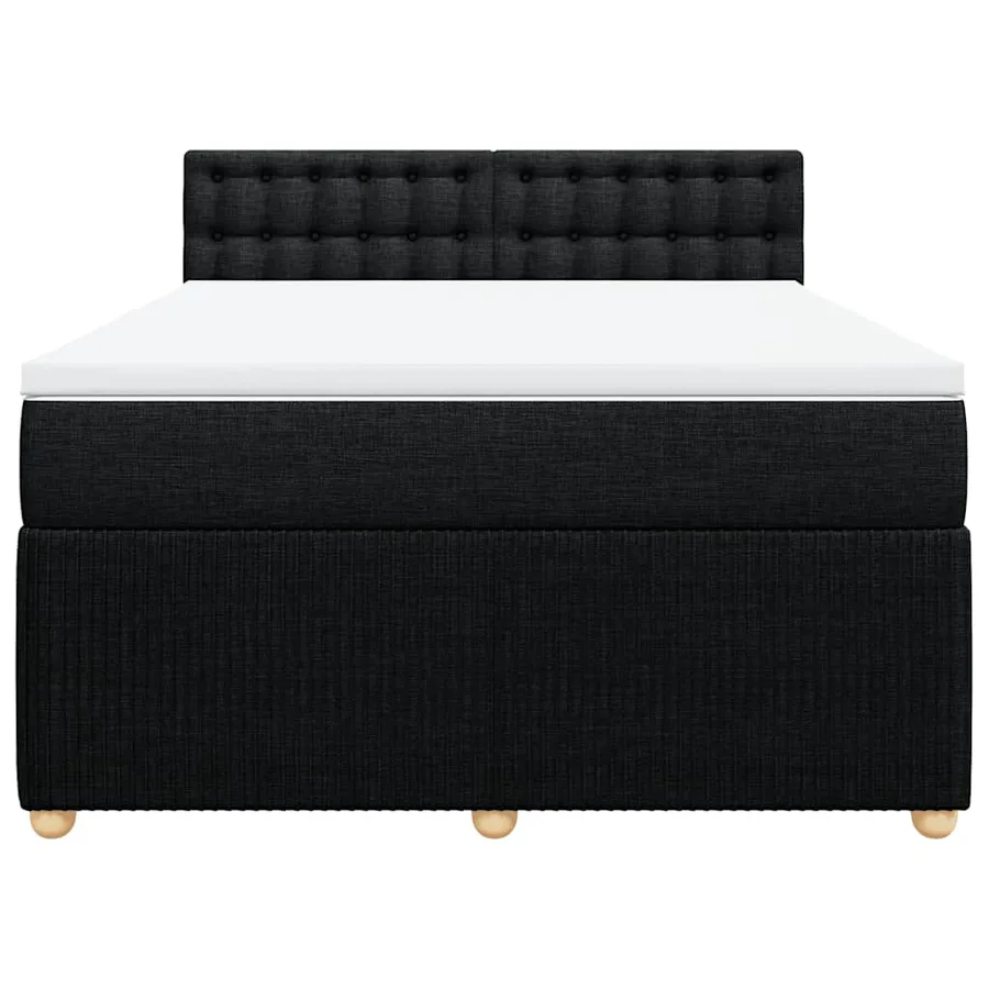 Sommier à lattes de lit avec matelas Noir 160x200 cm Tissu - 6