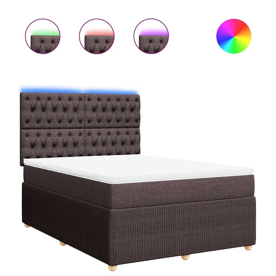 Sommier à lattes de lit avec matelas Marron foncé 140x200 cm - 2