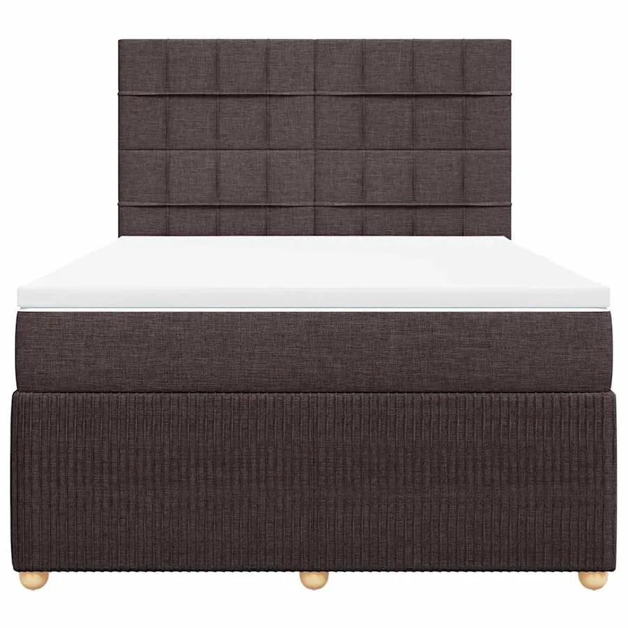 Sommier à lattes de lit avec matelas Marron foncé 140x200 cm - 6