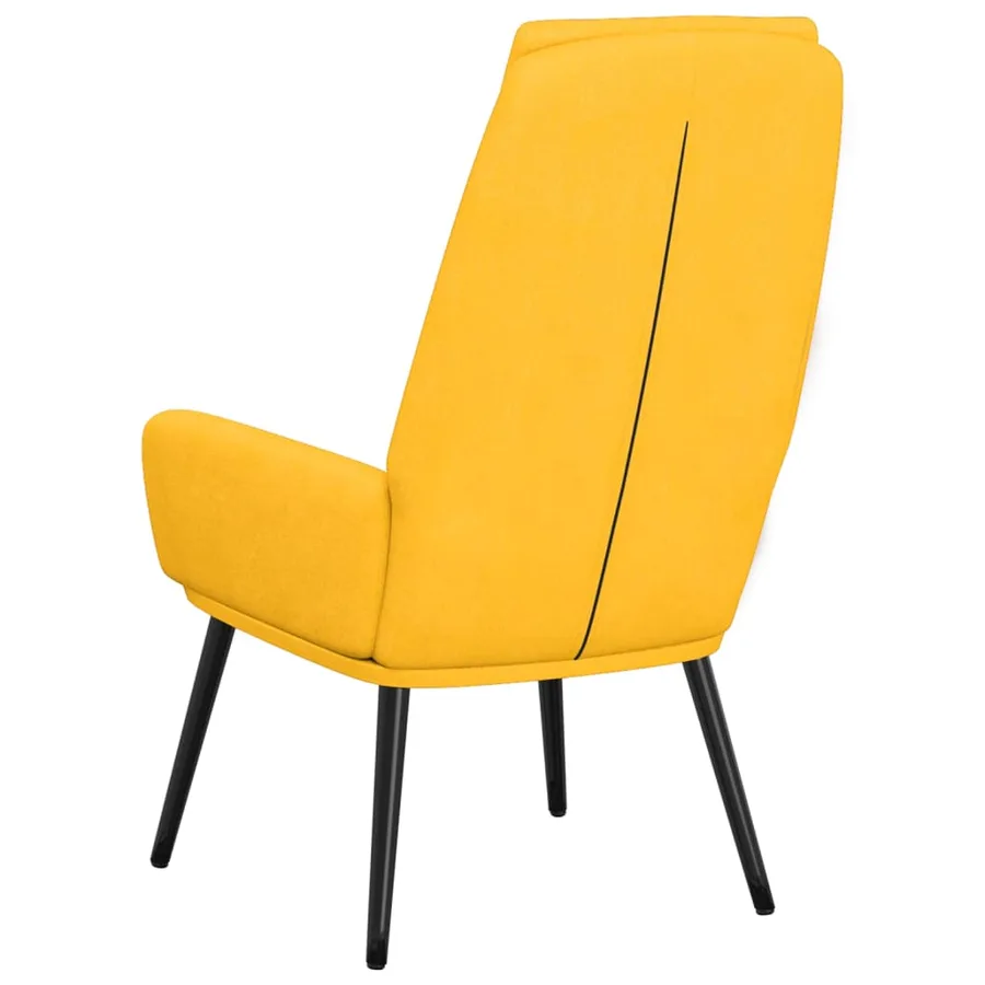 Chaise de relaxation Jaune moutarde Tissu - 5
