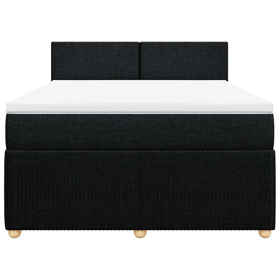 Sommier à lattes de lit avec matelas Noir 160x200 cm Tissu - 6