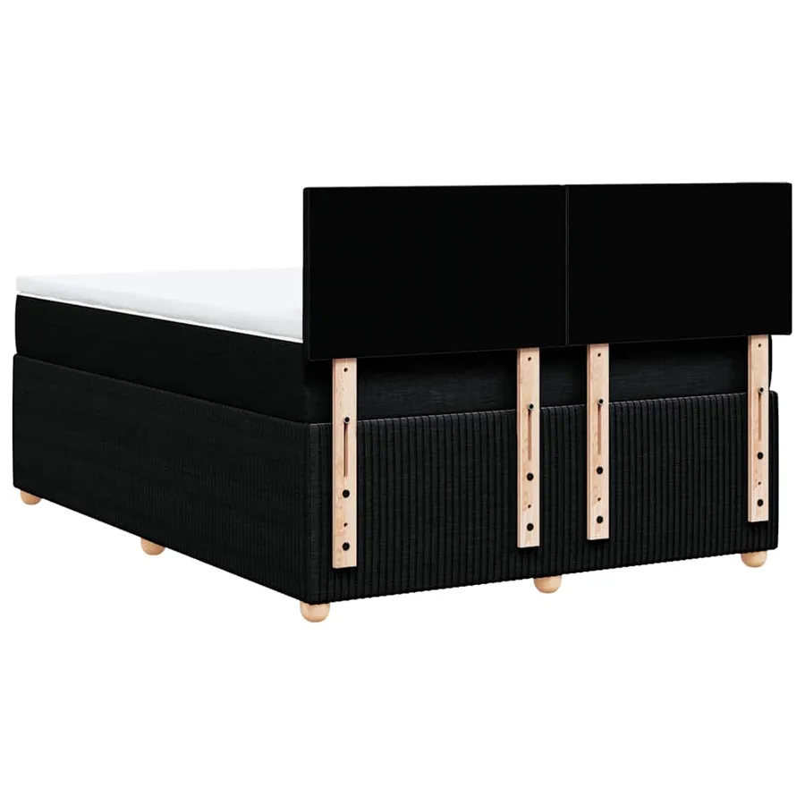 Sommier à lattes de lit avec matelas Noir 160x200 cm Tissu - 8
