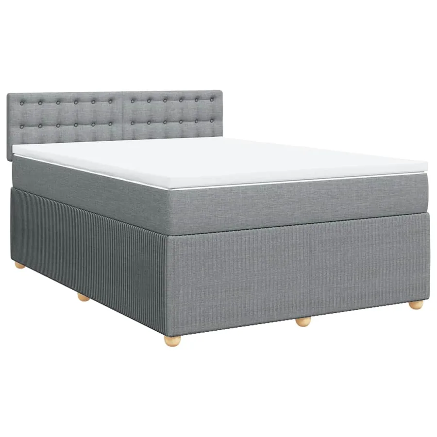 Sommier à lattes de lit avec matelas Gris clair 140x200cm Tissu - 2