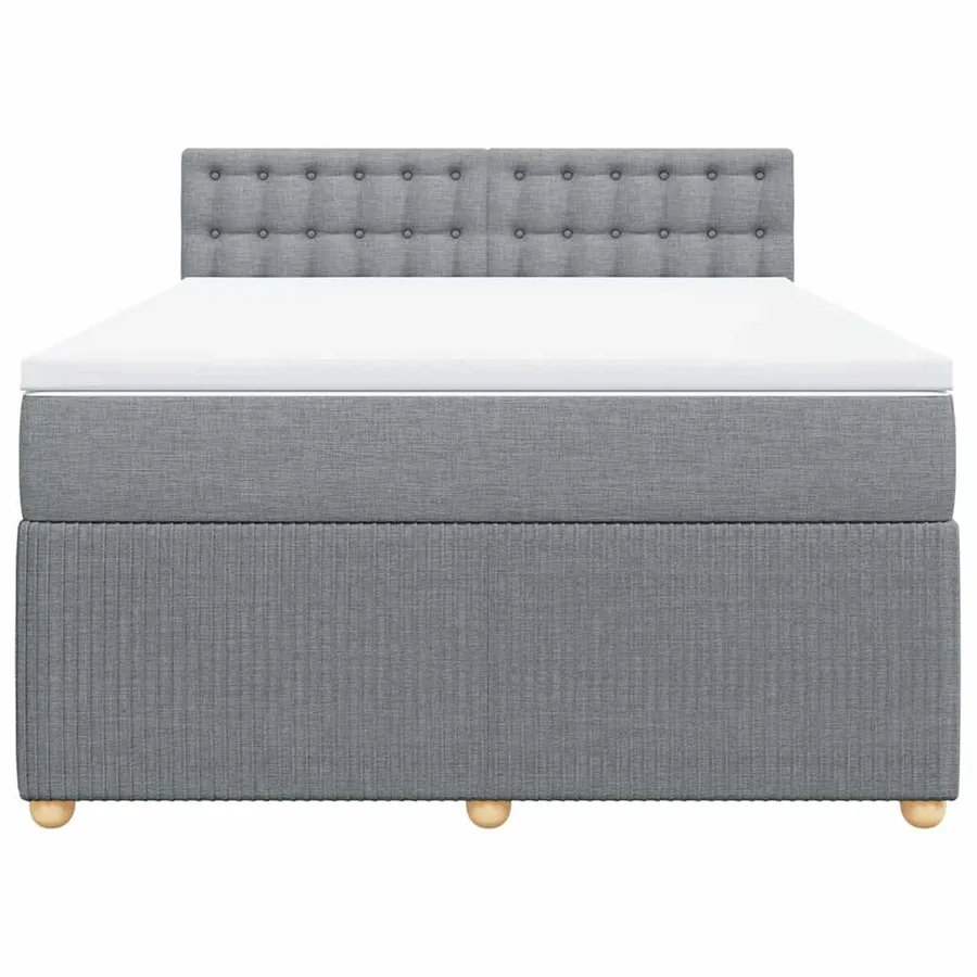 Sommier à lattes de lit avec matelas Gris clair 140x200cm Tissu - 4
