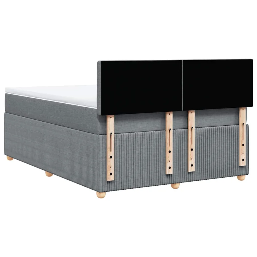 Sommier à lattes de lit avec matelas Gris clair 140x200cm Tissu - 6