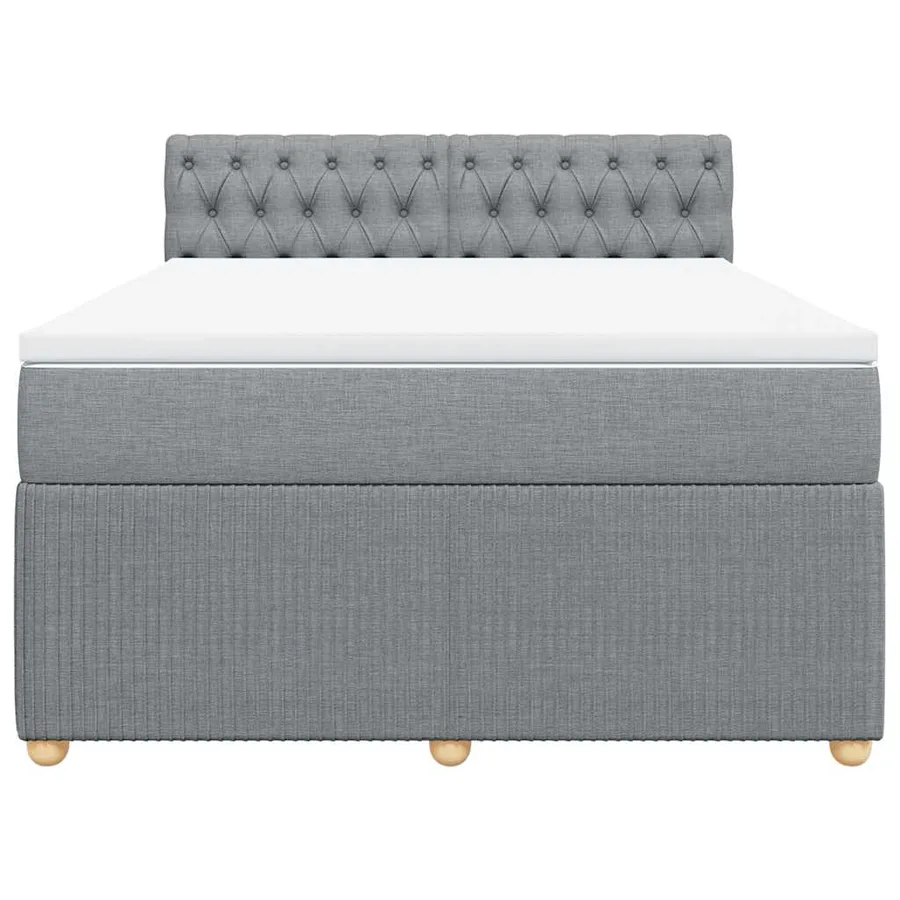 Sommier à lattes de lit avec matelas Gris clair 160x200cm Tissu - 4