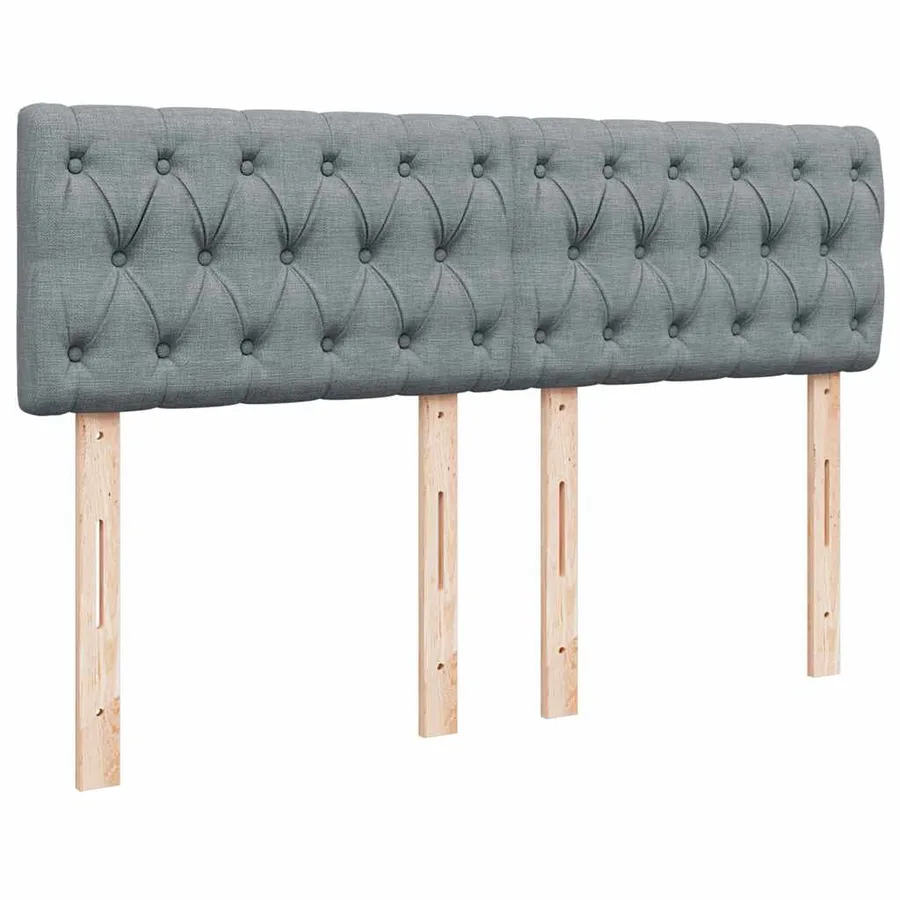 Sommier à lattes de lit avec matelas Gris clair 140x200cm Tissu - 12