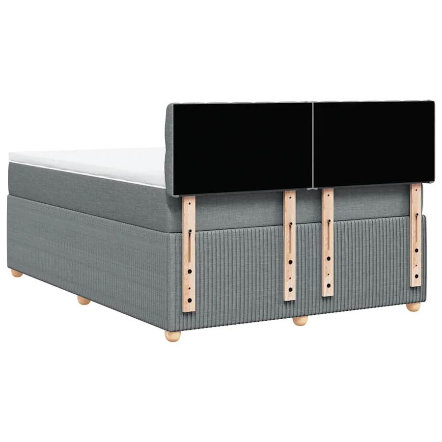 Sommier à lattes de lit avec matelas Gris clair 140x200cm Tissu - 8