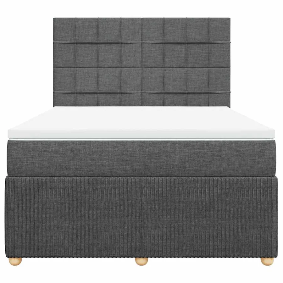 Sommier à lattes de lit avec matelas Gris foncé 160x200cm Tissu - 4