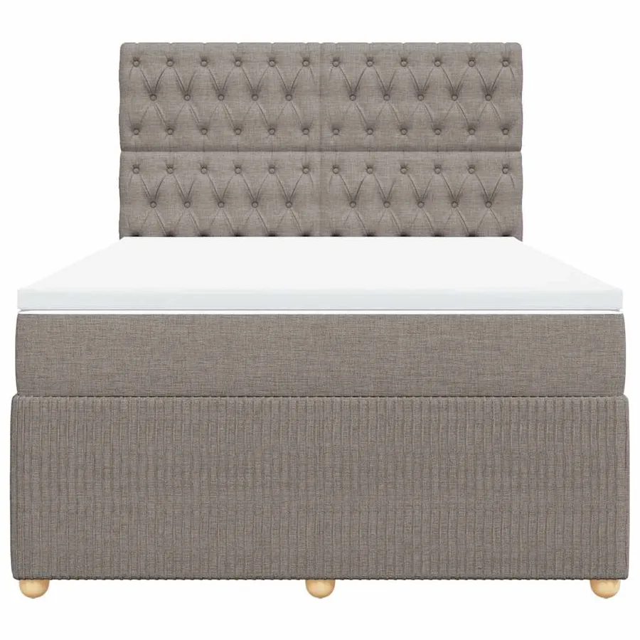 Sommier à lattes de lit avec matelas Taupe 140x200 cm Tissu - 4
