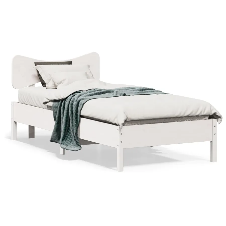 Cadre de lit sans matelas blanc 100x200 cm bois de pin massif