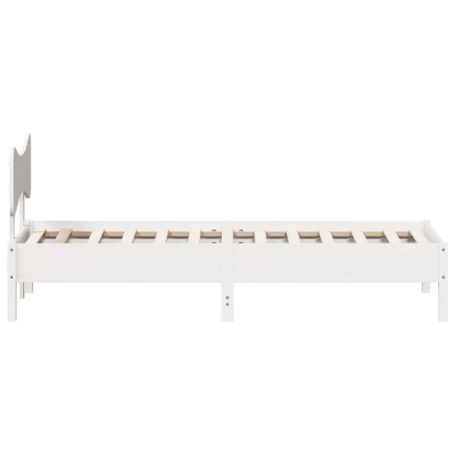 Cadre de lit sans matelas blanc 100x200 cm bois de pin massif - 7