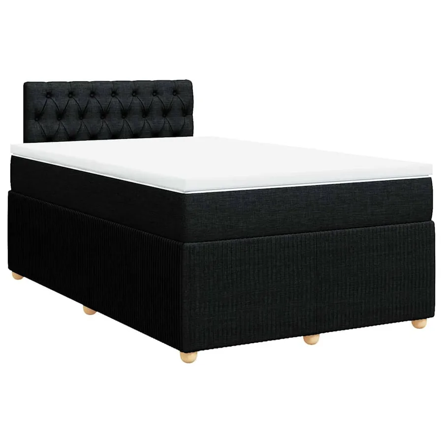 Sommier à lattes de lit avec matelas Noir 120x200 cm Tissu - 2
