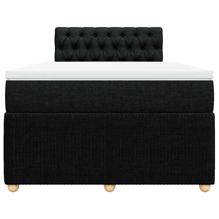 Sommier à lattes de lit avec matelas Noir 120x200 cm Tissu - 4