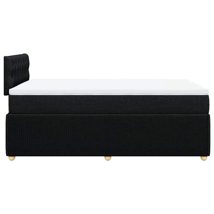 Sommier à lattes de lit avec matelas Noir 120x200 cm Tissu - 5