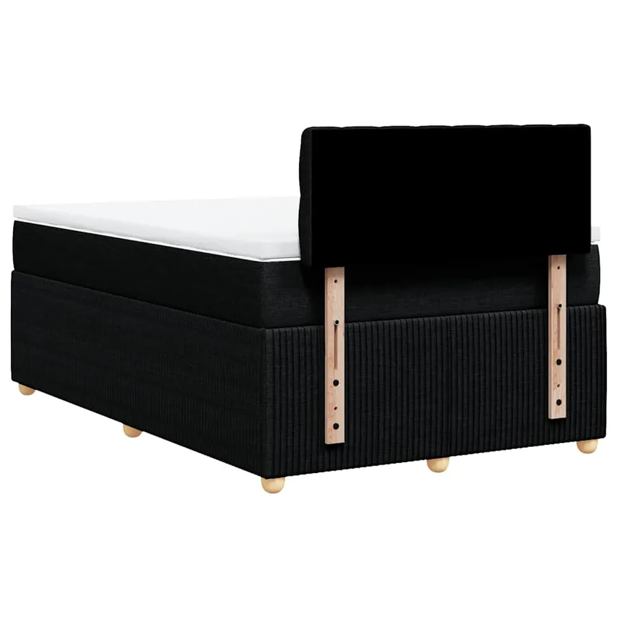 Sommier à lattes de lit avec matelas Noir 120x200 cm Tissu - 6