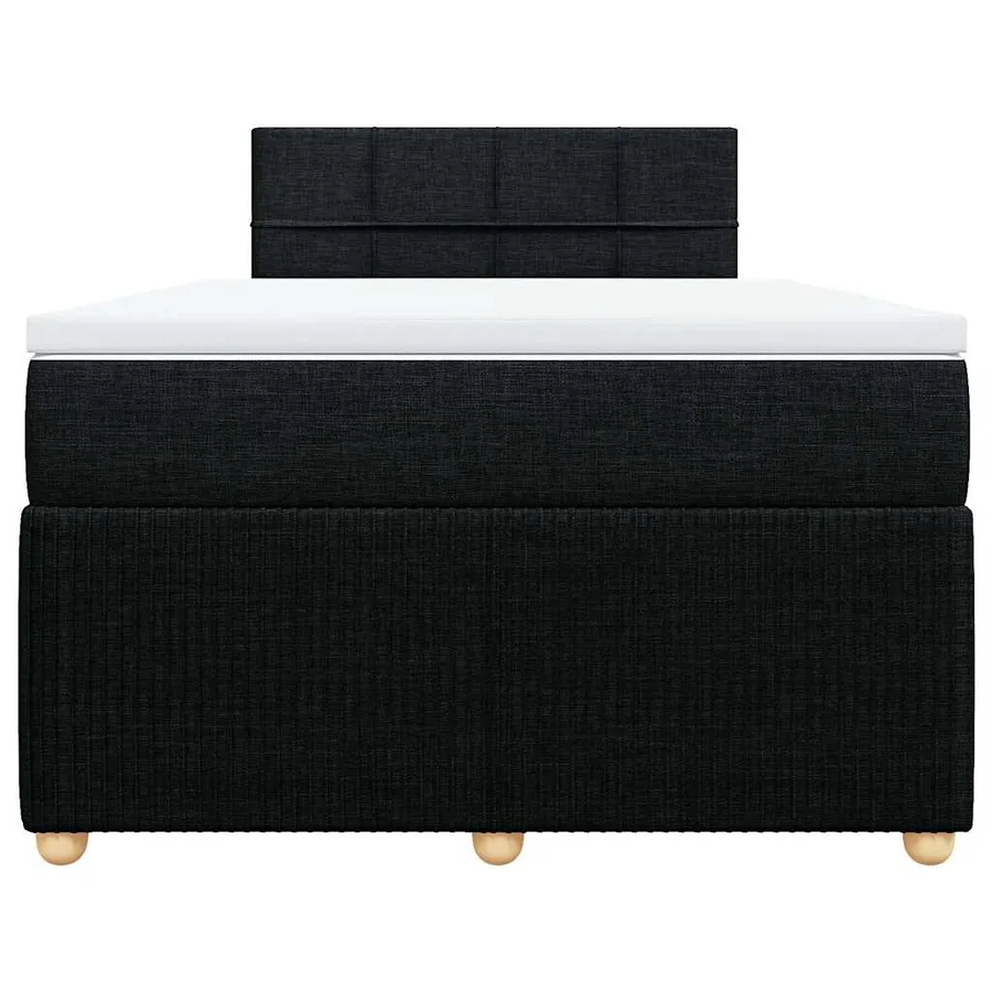 Sommier à lattes de lit avec matelas Noir 120x200 cm Tissu - 6