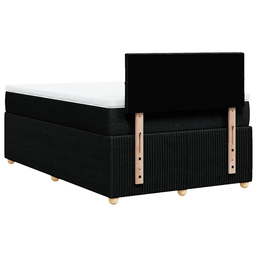 Sommier à lattes de lit avec matelas Noir 120x200 cm Tissu - 8