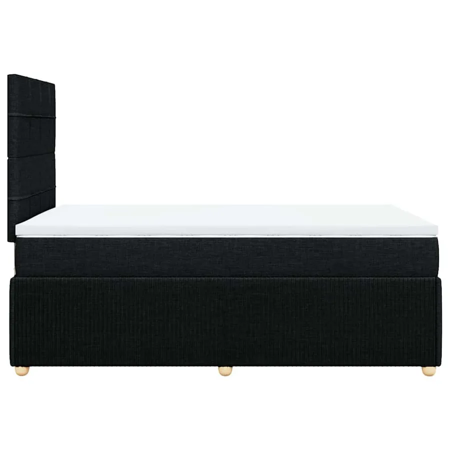 Sommier à lattes de lit avec matelas Noir 120x200 cm Tissu - 5