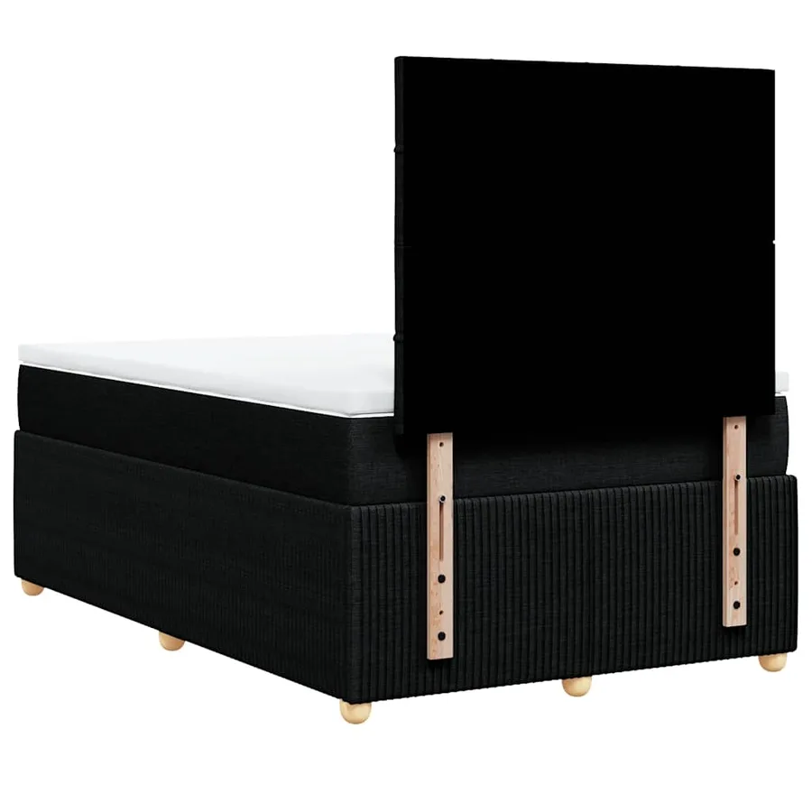Sommier à lattes de lit avec matelas Noir 120x200 cm Tissu - 6