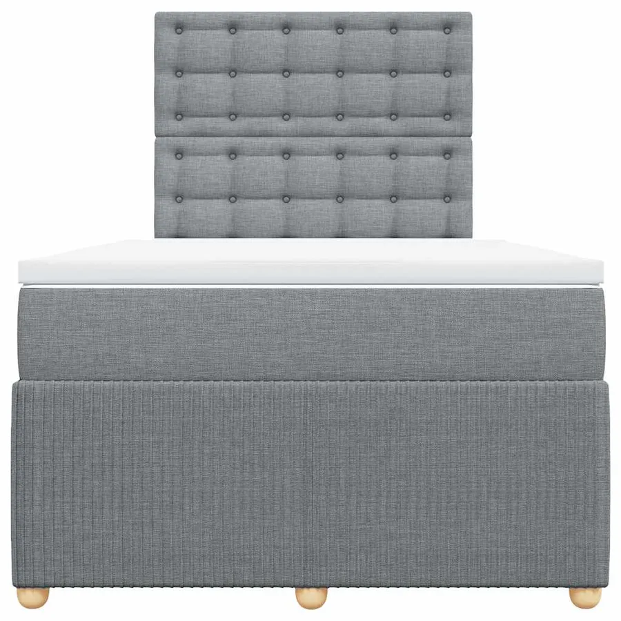 Sommier à lattes de lit avec matelas Gris clair 120x200cm Tissu - 6
