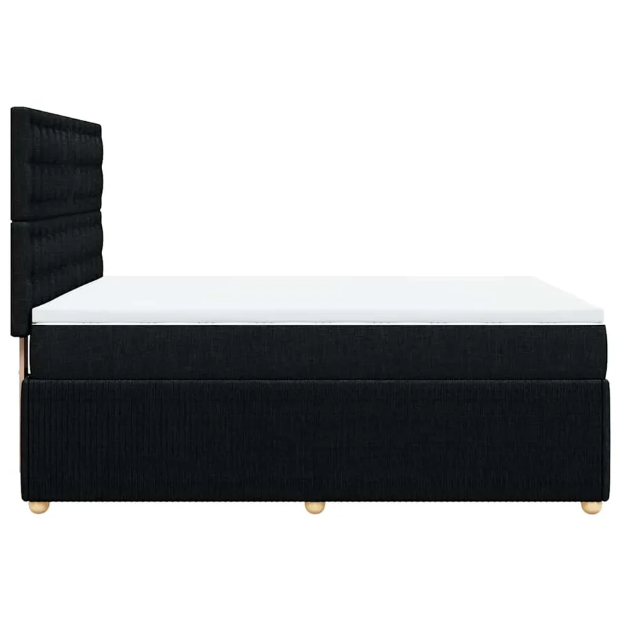 Sommier à lattes de lit avec matelas Noir 140x190 cm Tissu - 5