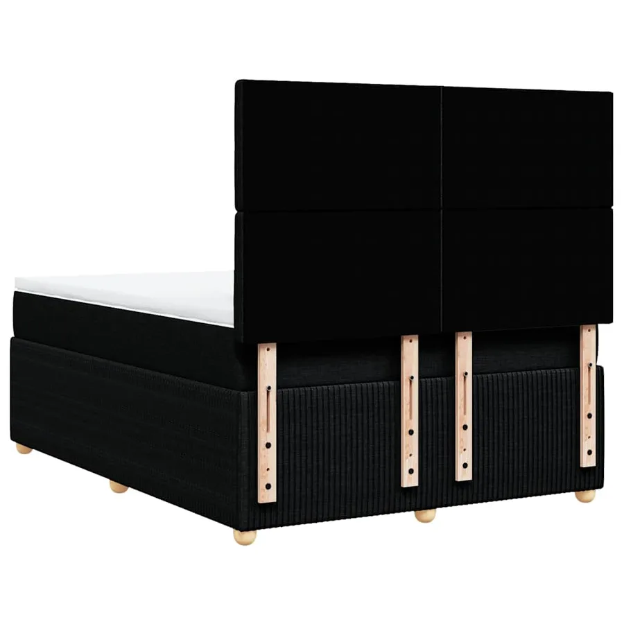 Sommier à lattes de lit avec matelas Noir 140x190 cm Tissu - 6