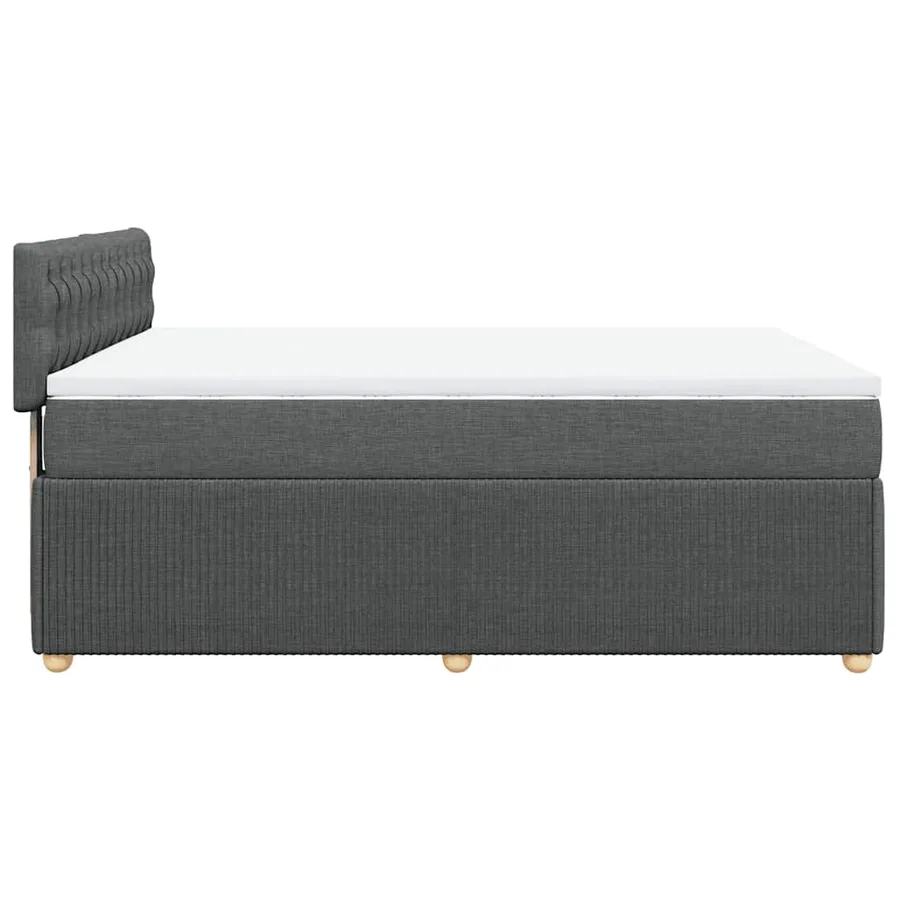 Sommier à lattes de lit avec matelas Gris foncé 140x190cm Tissu - 7
