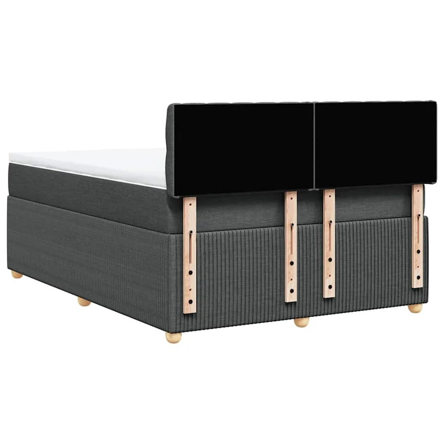Sommier à lattes de lit avec matelas Gris foncé 140x190cm Tissu - 8