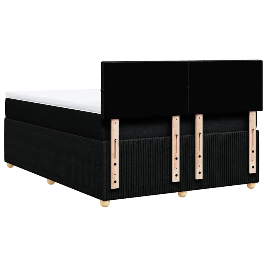 Sommier à lattes de lit avec matelas Noir 140x190 cm Tissu - 6