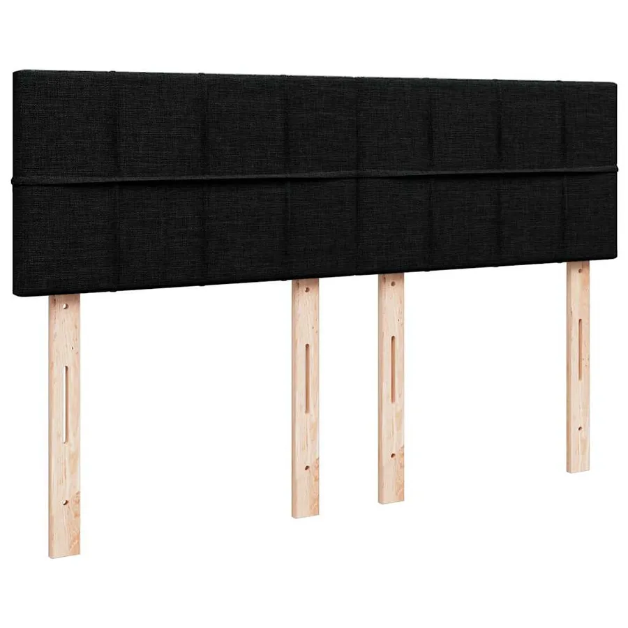 Sommier à lattes de lit avec matelas Noir 140x190 cm Tissu - 9