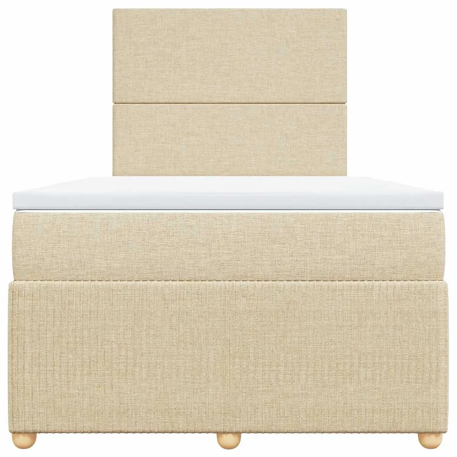 Sommier à lattes de lit avec matelas Crème 120x200 cm Tissu - 6