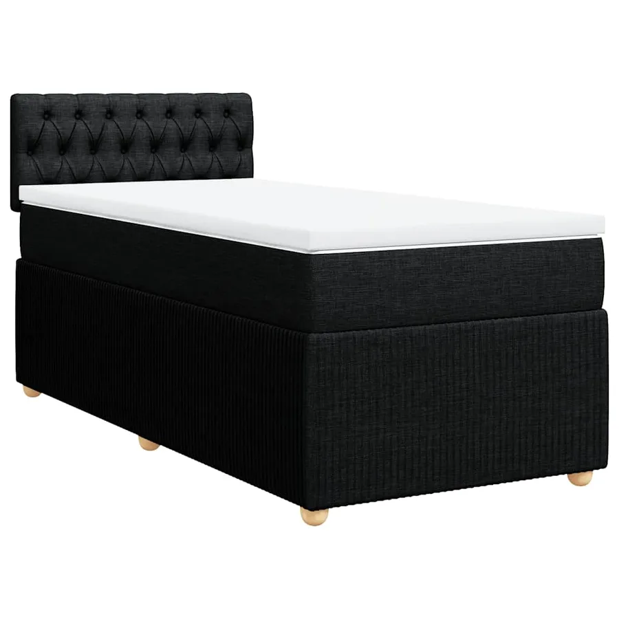 Sommier à lattes de lit et matelas Noir 80x200 cm Tissu - 2