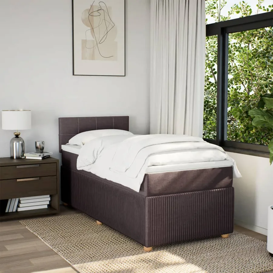 Sommier à lattes de lit avec matelas Marron foncé 80x200 cm - 3