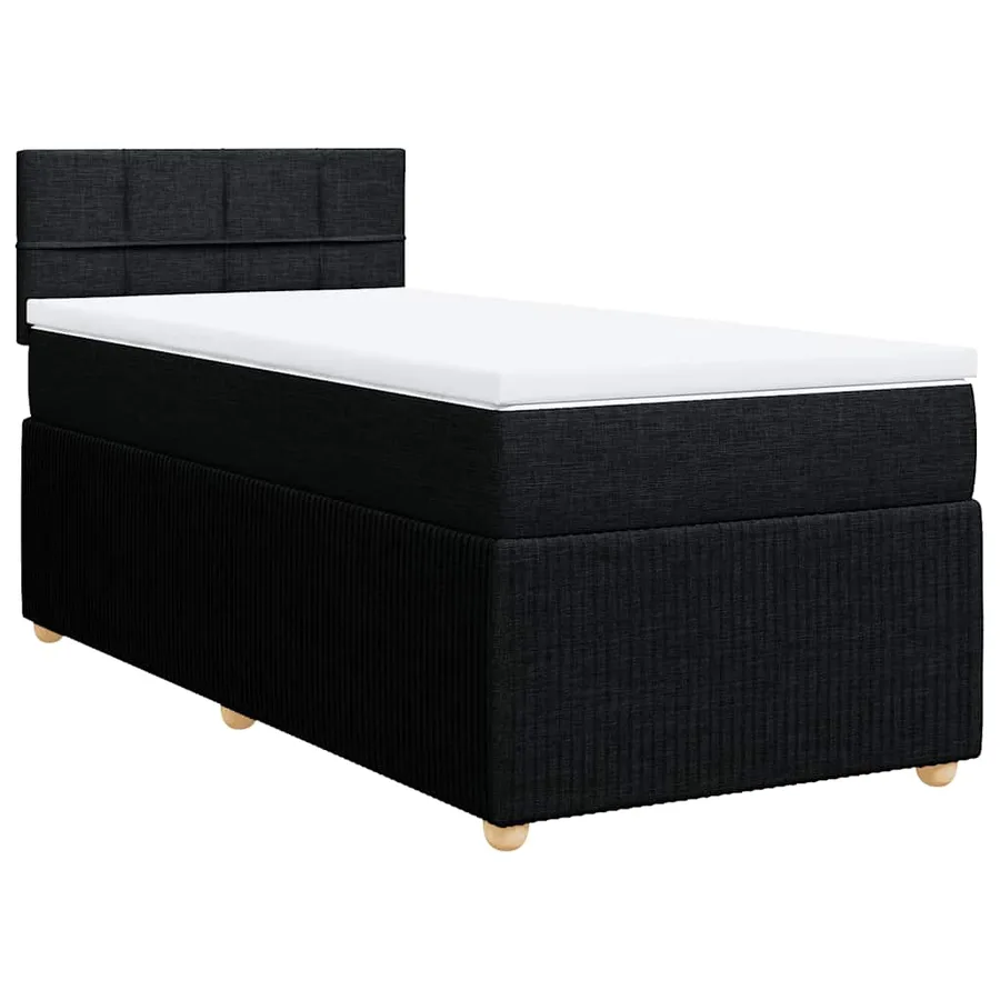 Sommier à lattes de lit et matelas Noir 80x200 cm Tissu - 3