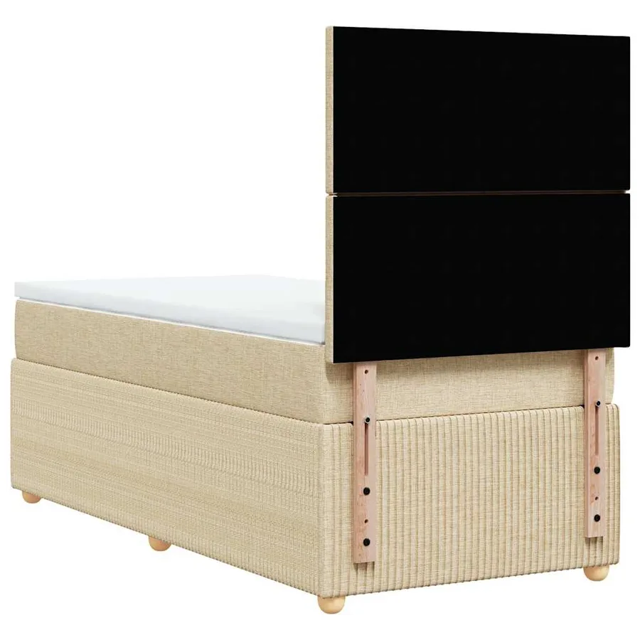 Sommier à lattes de lit avec matelas Crème 80x200 cm Tissu - 8