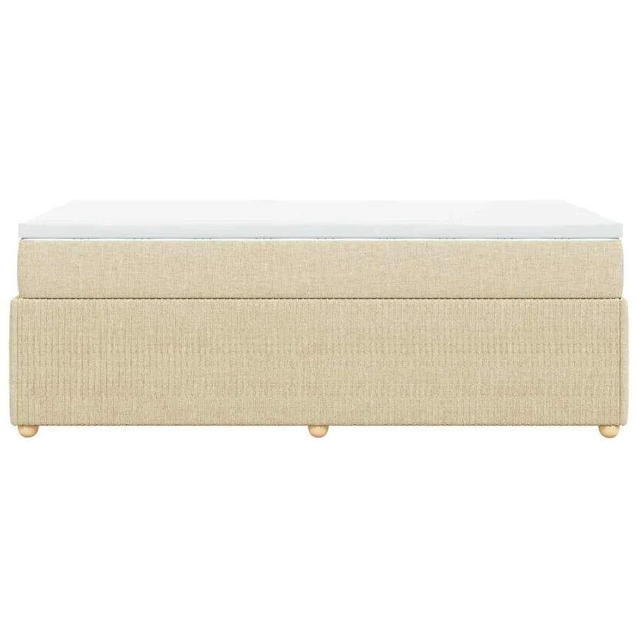 Sommier à lattes de lit avec matelas Crème 80x200 cm Tissu - 5