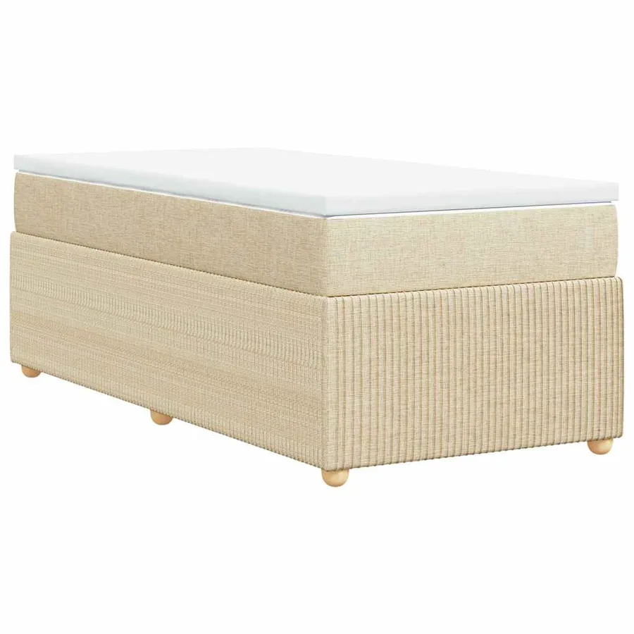 Sommier à lattes de lit avec matelas Crème 80x200 cm Tissu - 6