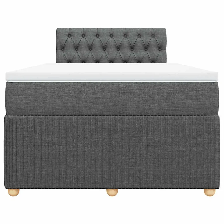 Sommier à lattes de lit avec matelas Gris foncé 120x200cm Tissu - 6