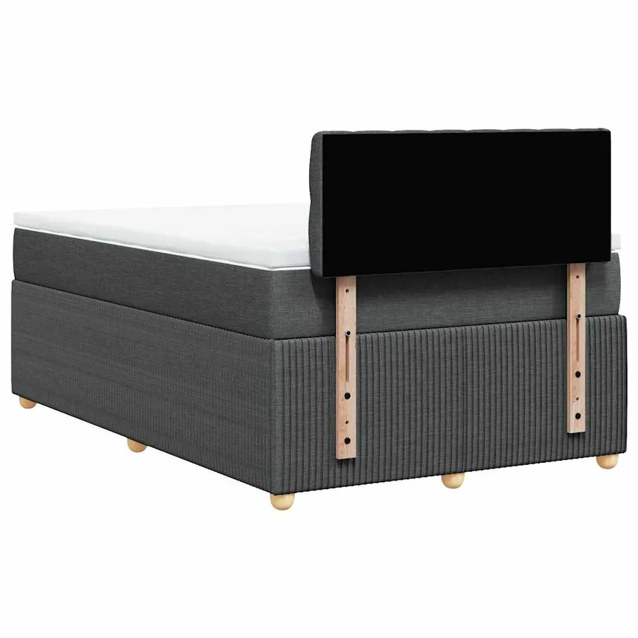 Sommier à lattes de lit avec matelas Gris foncé 120x200cm Tissu - 8