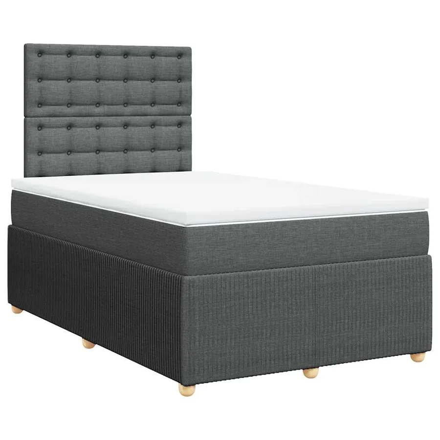 Sommier à lattes de lit avec matelas Gris foncé 120x200cm Tissu - 2