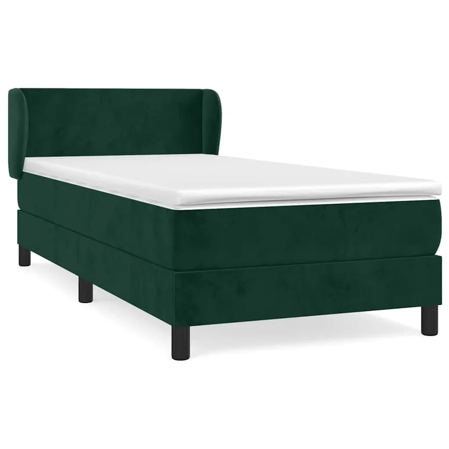 Sommier à lattes de lit et matelas Vert foncé 80x200 cm Velours - 2