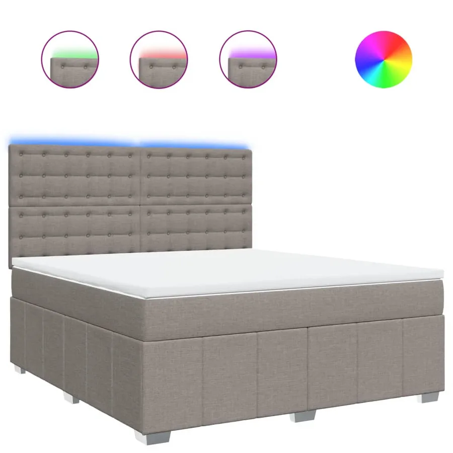 Sommier à lattes de lit avec matelas Taupe 180x200 cm Tissu - 2