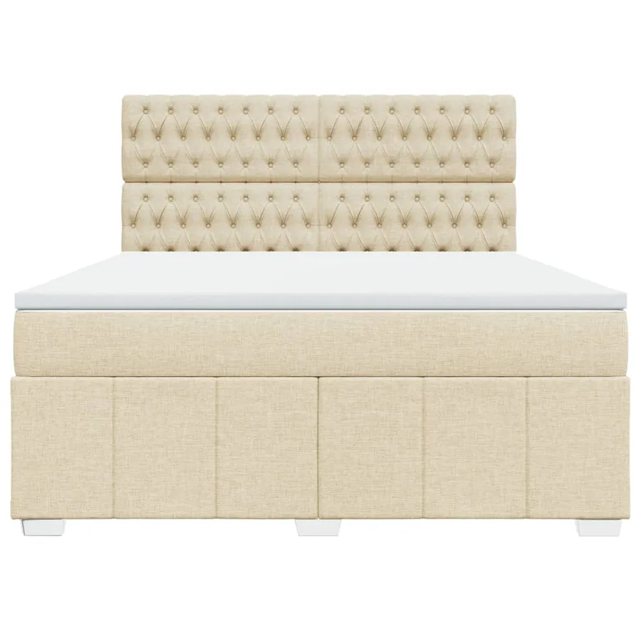 Sommier à lattes de lit avec matelas Crème 180x200 cm Tissu - 6