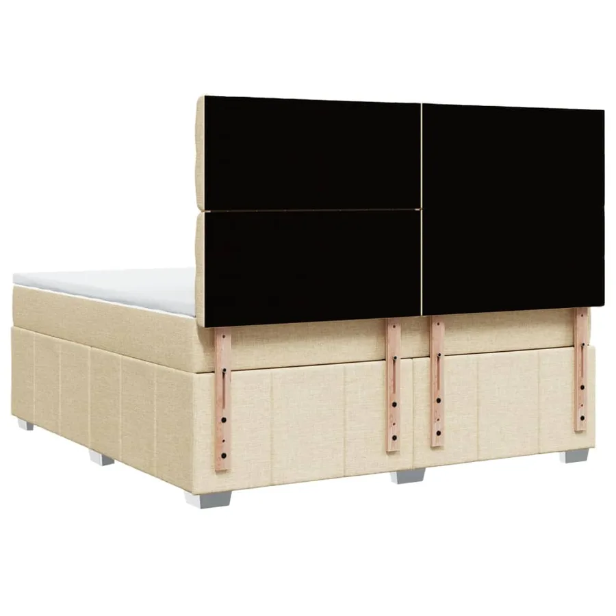 Sommier à lattes de lit avec matelas Crème 180x200 cm Tissu - 8