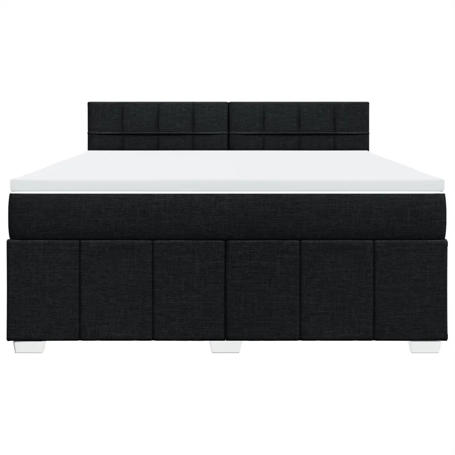 Sommier à lattes de lit avec matelas Noir 180x200 cm Tissu - 4