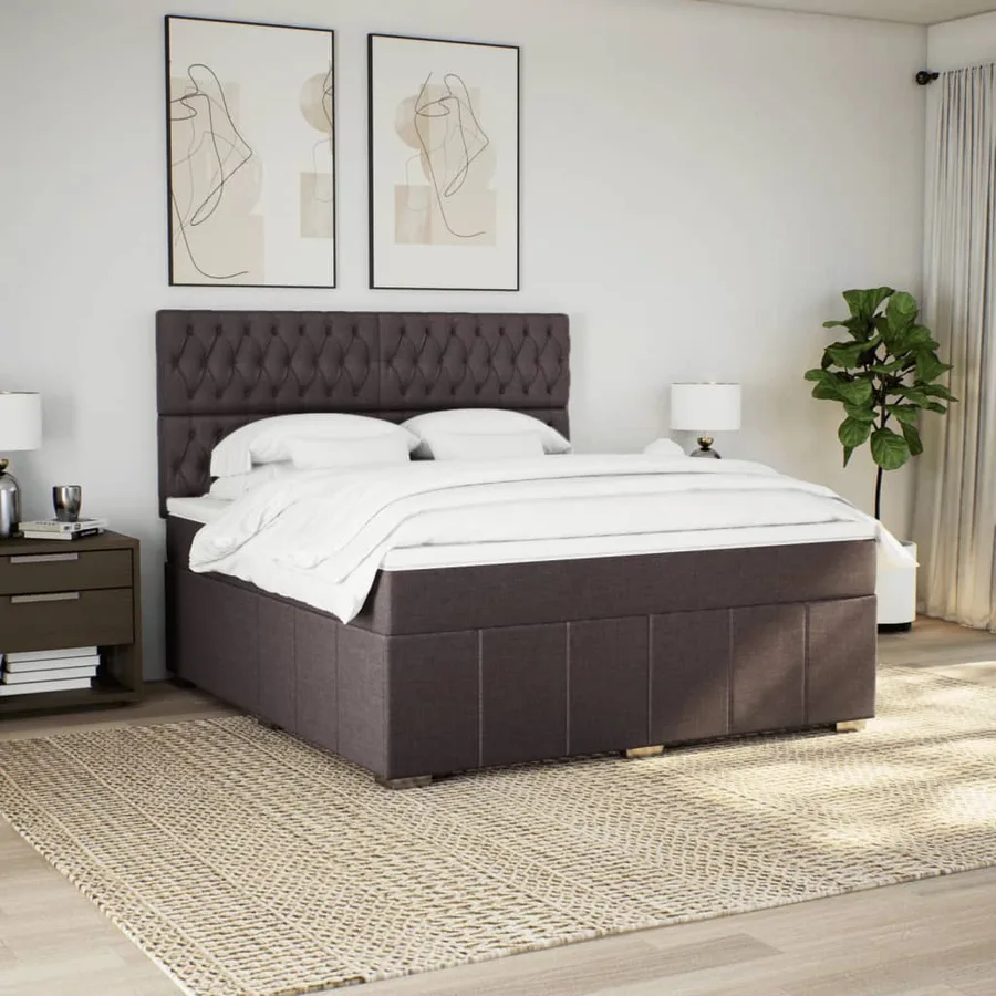 Sommier à lattes de lit avec matelas Marron foncé 180x200 cm - 3