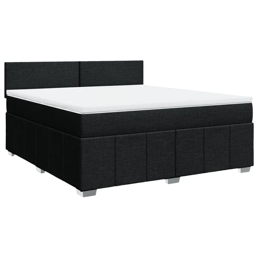 Sommier à lattes de lit avec matelas Noir 180x200 cm Tissu - 3