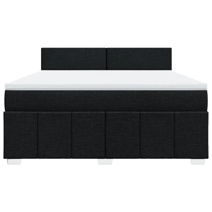 Sommier à lattes de lit avec matelas Noir 180x200 cm Tissu - 6