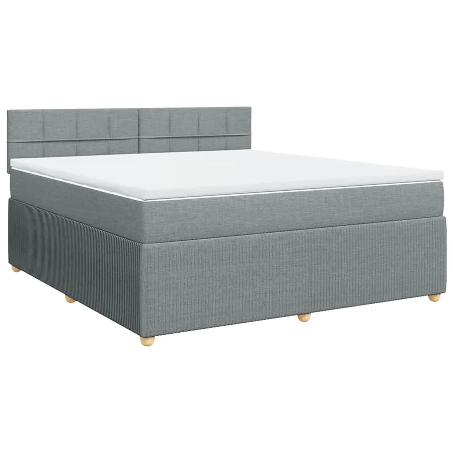 Sommier à lattes de lit avec matelas Gris clair 180x200cm Tissu - 3
